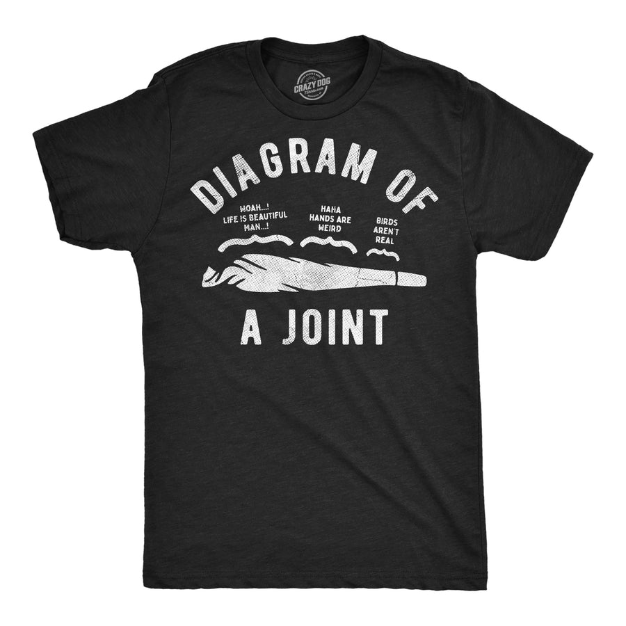 Funny Heather Black - Diagram Joint Diagram Of A Joint Mens T Shirt Nerdy 420 sarcastic Tee