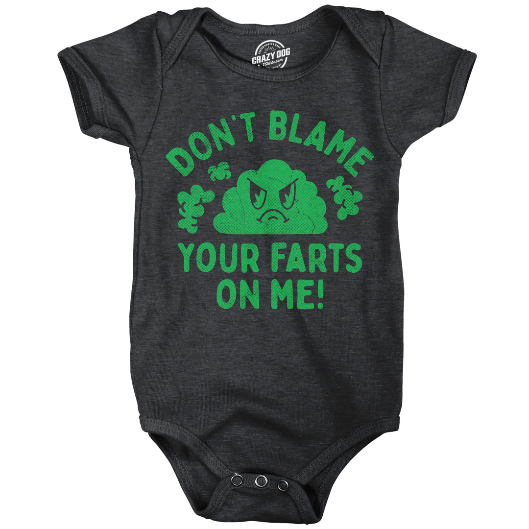 Funny Heather Black - Blame Farts Dont Blame Your Farts On Me Onesie Nerdy toilet sarcastic Tee