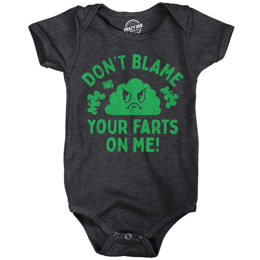 Funny Heather Black - Blame Farts Dont Blame Your Farts On Me Onesie Nerdy toilet sarcastic Tee