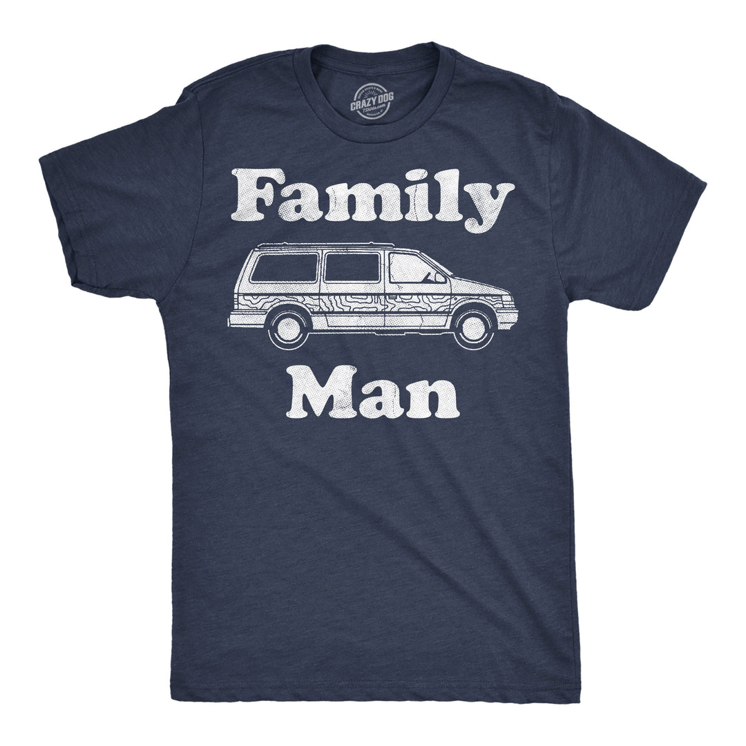 Funny Heather Navy - Family Man Family Man Mens T Shirt Nerdy Father's Day sarcastic Tee