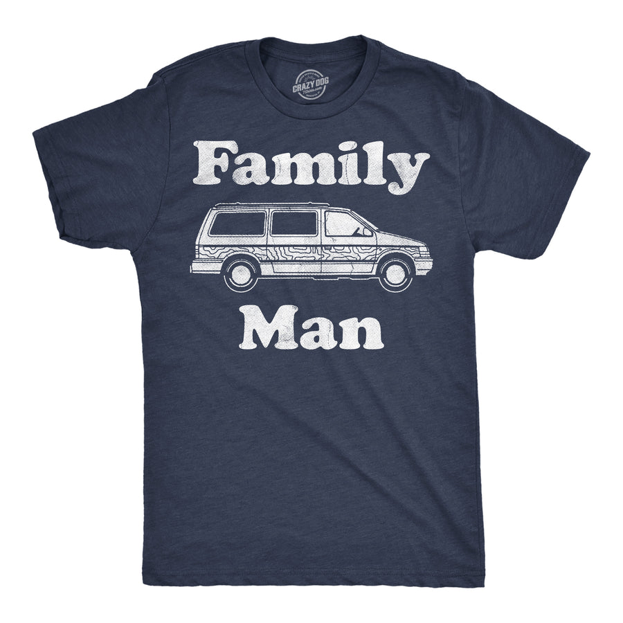 Funny Heather Navy - Family Man Family Man Mens T Shirt Nerdy Father's Day sarcastic Tee