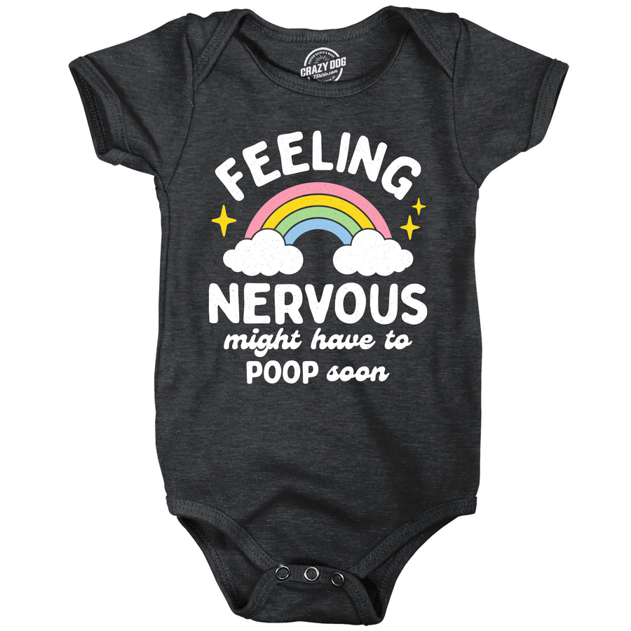 Funny Heather Black - Poop Soon Feeling Nervous Might Have To Poop Soon Onesie Nerdy toilet sarcastic Tee