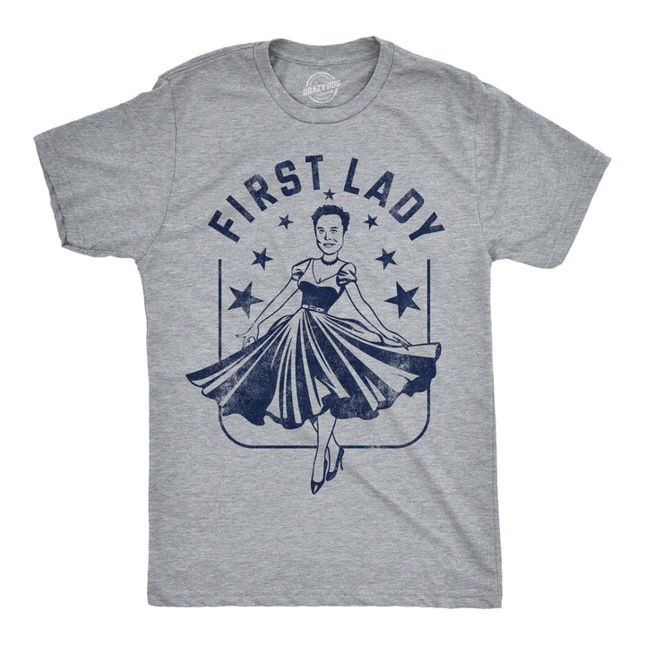 Funny Light Heather Grey - First Lady Elon First Lady Elon Mens T Shirt Nerdy Political sarcastic Tee