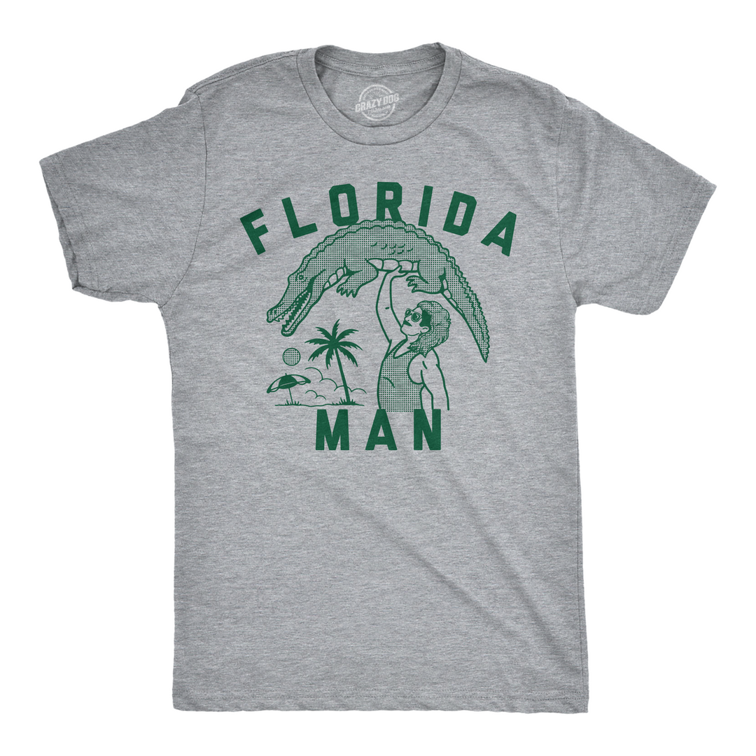 Funny Light Heather Grey - Florida Man Florida Man Mens T Shirt Nerdy animal Tee