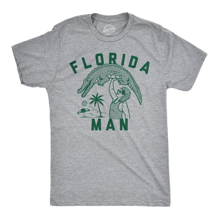 Funny Light Heather Grey - Florida Man Florida Man Mens T Shirt Nerdy animal Tee