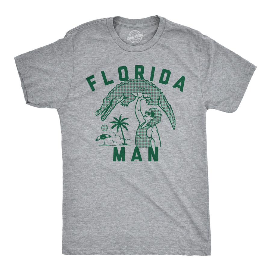 Funny Light Heather Grey - Florida Man Florida Man Mens T Shirt Nerdy animal Tee