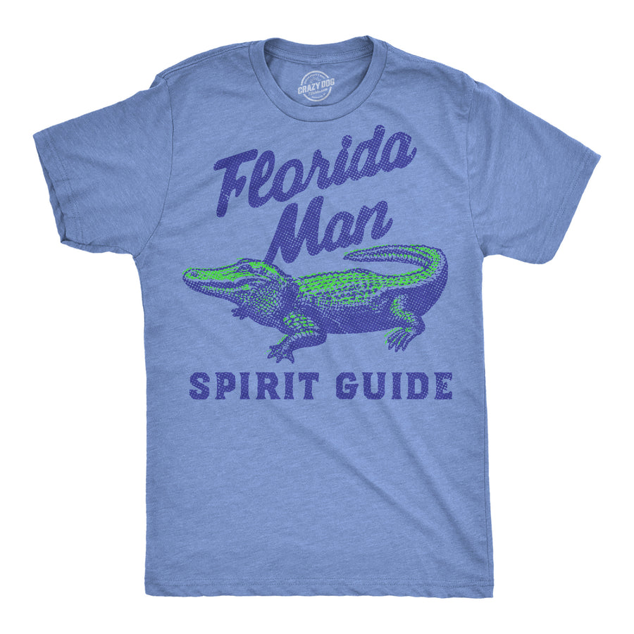Funny Light Heather Blue - Florida Man Florida Man Spirit Guide Mens T Shirt Nerdy animal Tee