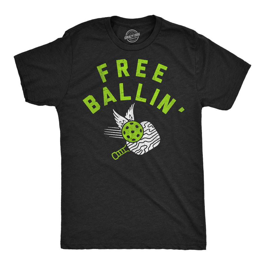 Funny Heather Black - Free Ballin Free Ballin Mens T Shirt Nerdy sarcastic Tee