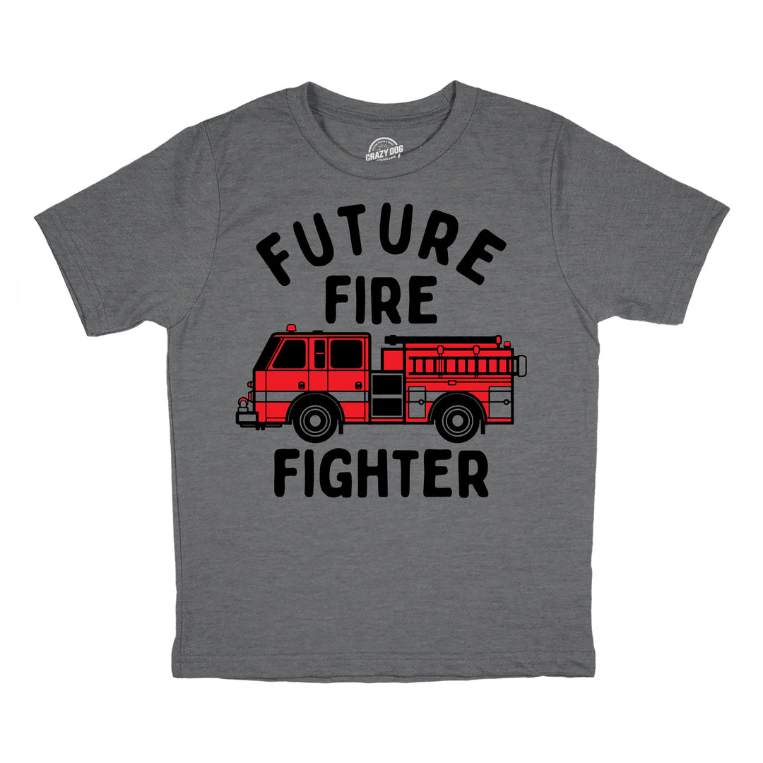Funny Dark Heather Grey - Future Fire Fighter Future Fire Fighter Youth T Shirt Nerdy sarcastic Tee