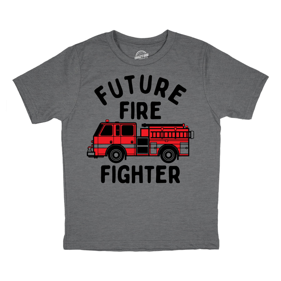 Funny Dark Heather Grey - Future Fire Fighter Future Fire Fighter Youth T Shirt Nerdy sarcastic Tee