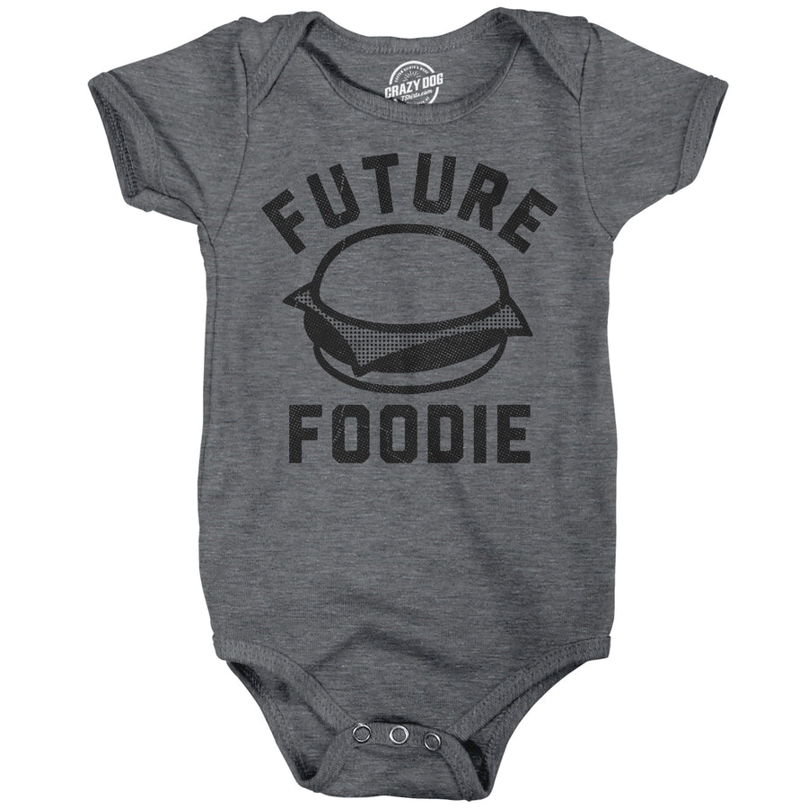 Funny Dark Heather Grey - Future Foodie Future Foodie Onesie Nerdy food sarcastic Tee