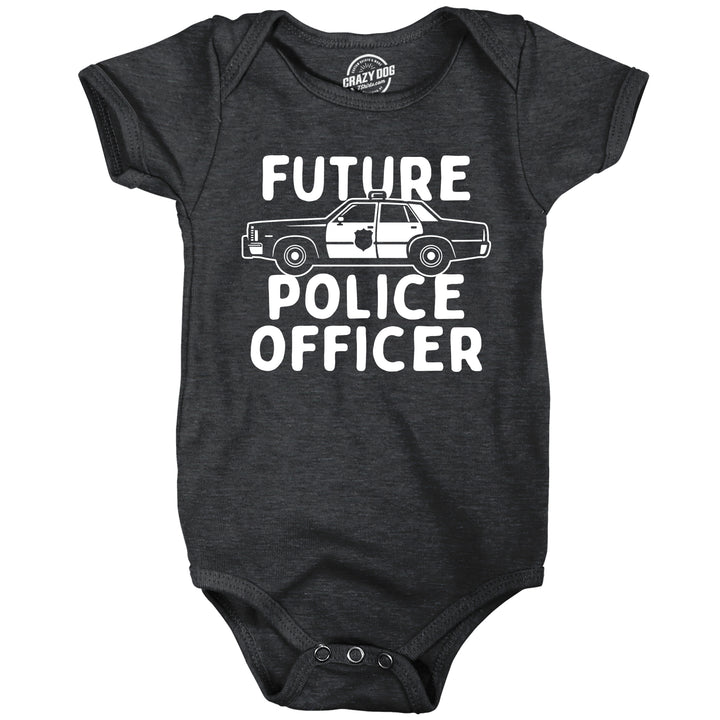 Funny Heather Black - Future Police Future Police Officer Onesie Nerdy sarcastic Tee