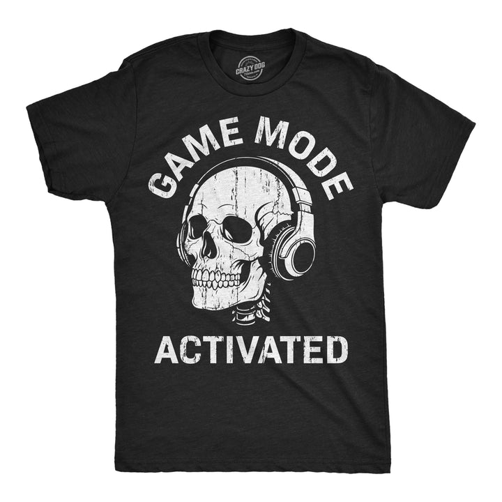 Funny Heather Black - Game Mode On Game Mode On Mens T Shirt Nerdy Video Games Tee