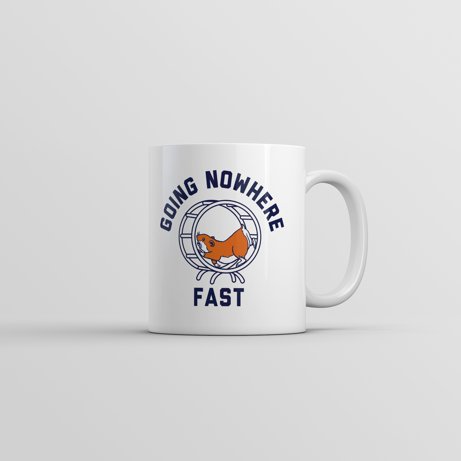 Funny White Going Nowhere Fast Coffee Mug Nerdy sarcastic Tee