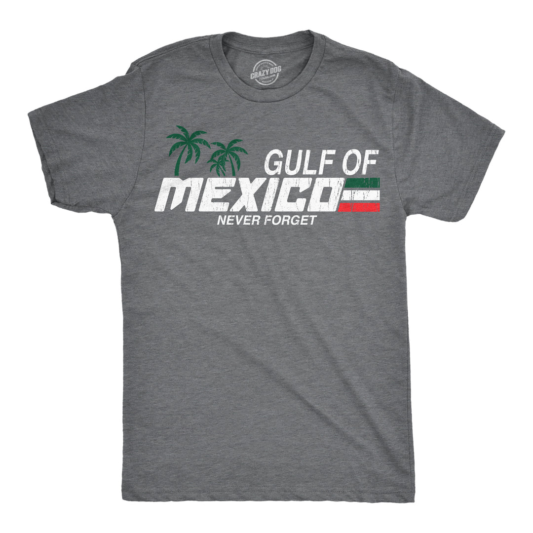Funny Dark Heather Grey - Gulf Of Mexico Gulf Of Mexico Never Forget Mens T Shirt Nerdy political sarcastic Tee