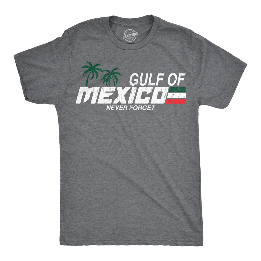Funny Dark Heather Grey - Gulf Of Mexico Gulf Of Mexico Never Forget Mens T Shirt Nerdy political sarcastic Tee