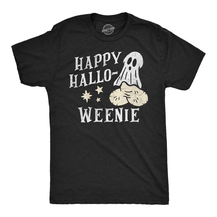 Funny Heather Black - Happy Hallo Weenie Happy Hallo Weenie Mens T Shirt Nerdy Halloween sex Tee