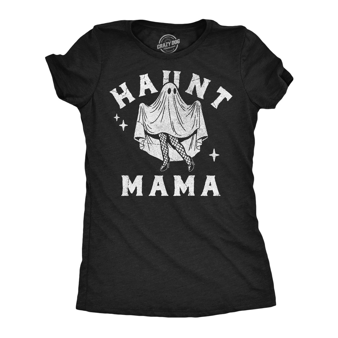 Funny Heather Black - Haunt Mama Haunt Mama Womens T Shirt Nerdy Halloween Tee