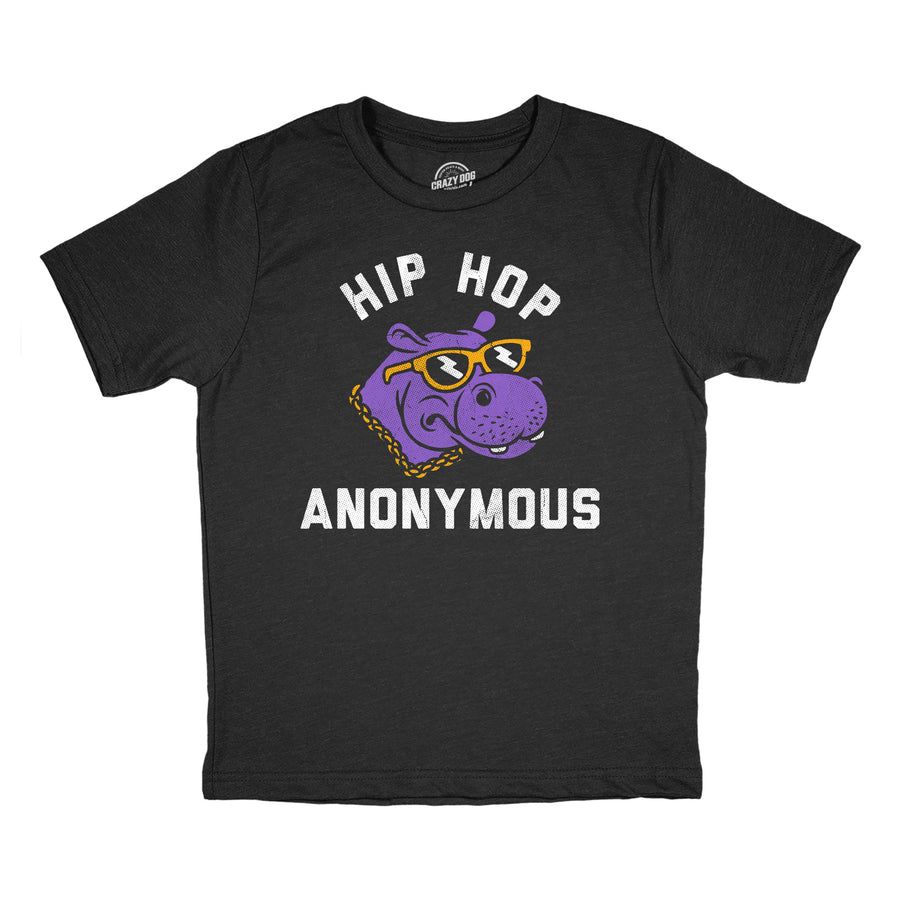 Funny Heather Black - Hip Hop Hip Hop Anonymous Youth T Shirt Nerdy animal Tee