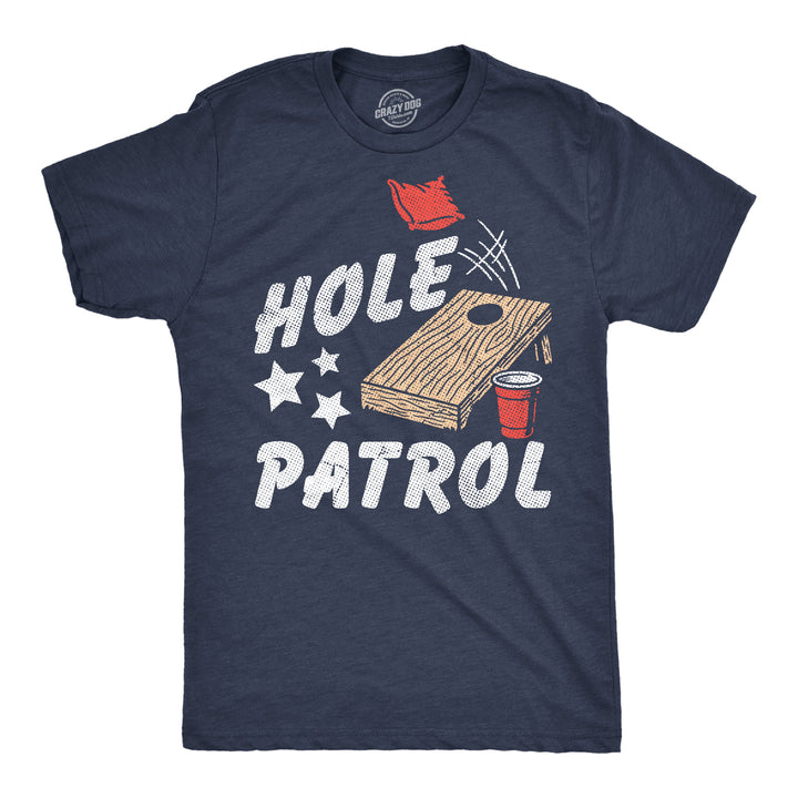 Funny Heather Navy - Hole Patrol Hole Patrol Mens T Shirt Nerdy Tee