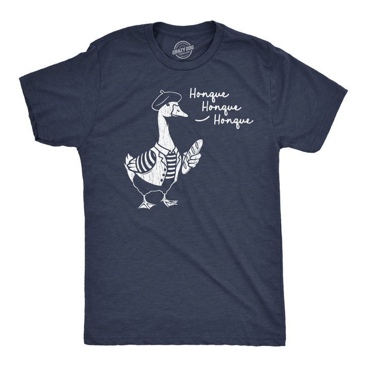 Funny Heather Navy - Honque Honque Honque Mens T Shirt Nerdy animal Tee