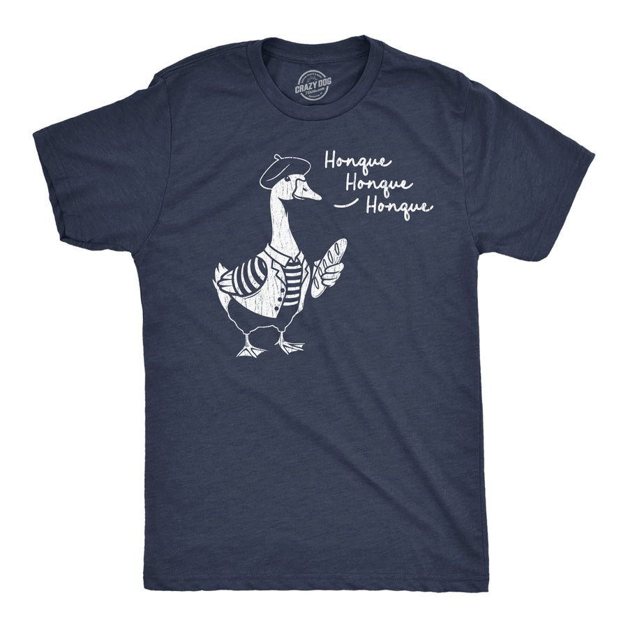 Funny Heather Navy - Honque Honque Honque Mens T Shirt Nerdy animal Tee