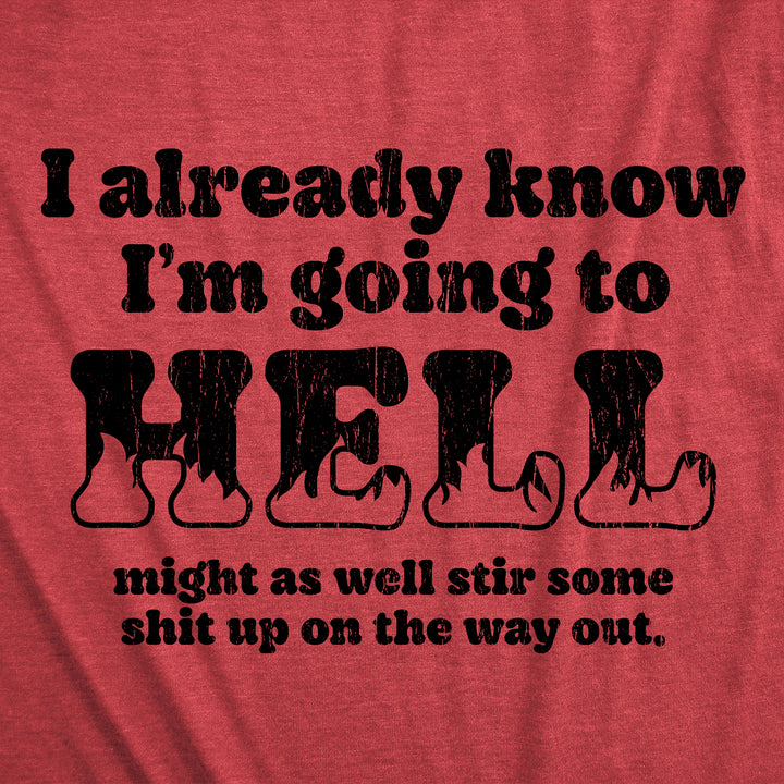 I Already Know Im Going To Hell Might As Well Stir Some Shit Up On The Way Out Men's T Shirt