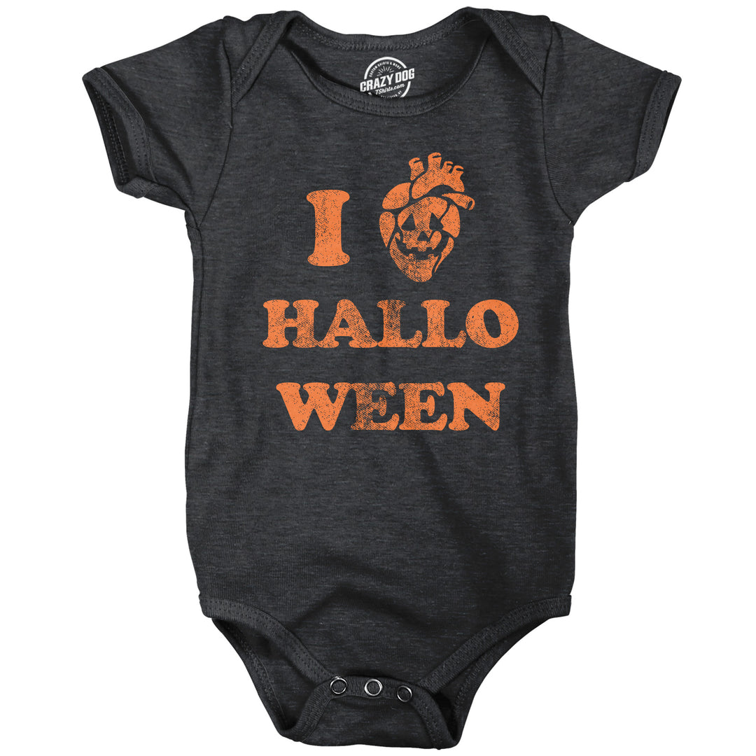Funny Heather Black - I Heart Halloween I Heart Halloween Onesie Nerdy Halloween Tee