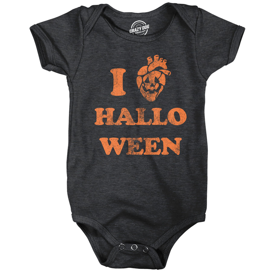 Funny Heather Black - I Heart Halloween I Heart Halloween Onesie Nerdy Halloween Tee
