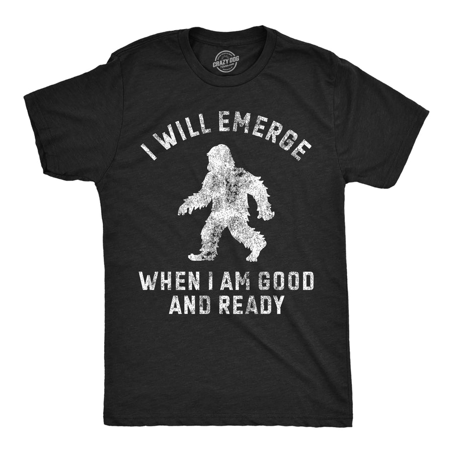 Funny Heather Black - Emerge I Will Emerge When Im Good And Ready Mens T Shirt Nerdy sarcastic Tee