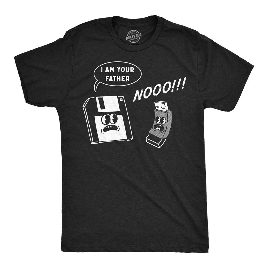 Funny Heather Black - Father Floppy Disk I Am Your Father Floppy Disk Mens T Shirt Nerdy retro TV & Movies Tee