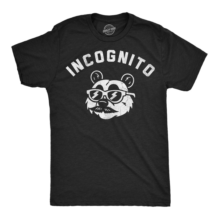 Funny Heather Black - Incognito Panda Incognito Panda Mens T Shirt Nerdy animal sarcastic Tee