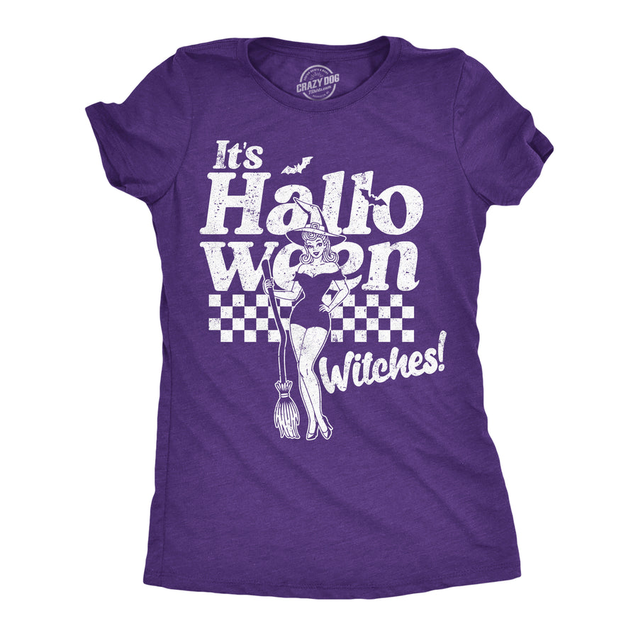 Funny Heather Purple - Halloween Witches Its Halloween Witches Womens T Shirt Nerdy Halloween Tee