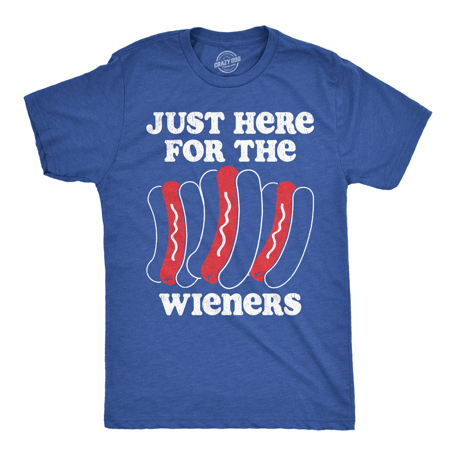Funny Heather Royal - Here For Wieners Just Here For The Wieners Mens T Shirt Nerdy food sarcastic Tee