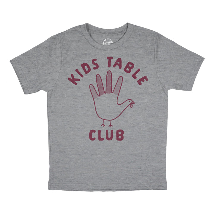 Funny Light Heather Grey Kids Table Club Youth T Shirt Nerdy Thanksgiving Food Tee