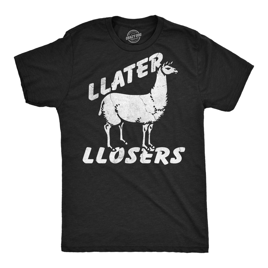 Funny Heather Black - Llater Llosers Llater Llosers Mens T Shirt Nerdy animal Tee