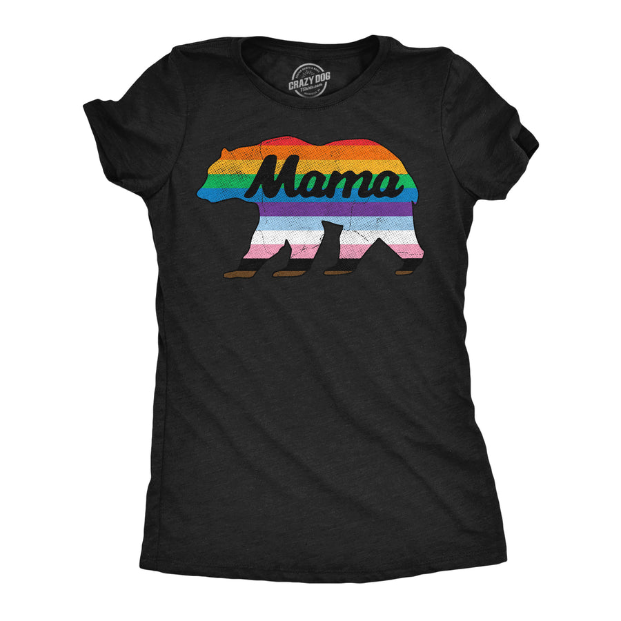 Funny Heather Black - Mama Bear Pride Mama Bear Pride Womens T Shirt Nerdy motivational Tee