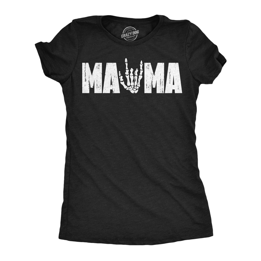 Funny Heather Black - Mama Bones Mama Bones Womens T Shirt Nerdy Halloween Tee