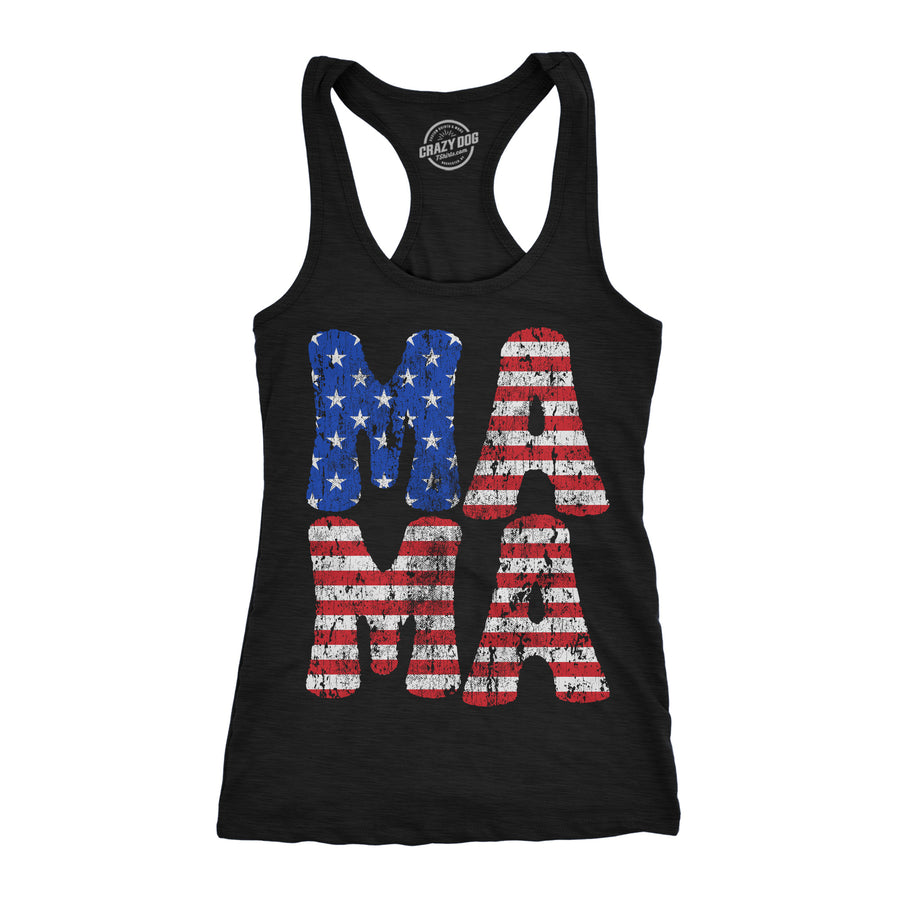 Funny Heather Black - Mama Stars Stripes Mama Stars And Stripes Womens Tank Top Nerdy Fourth Of July Tee