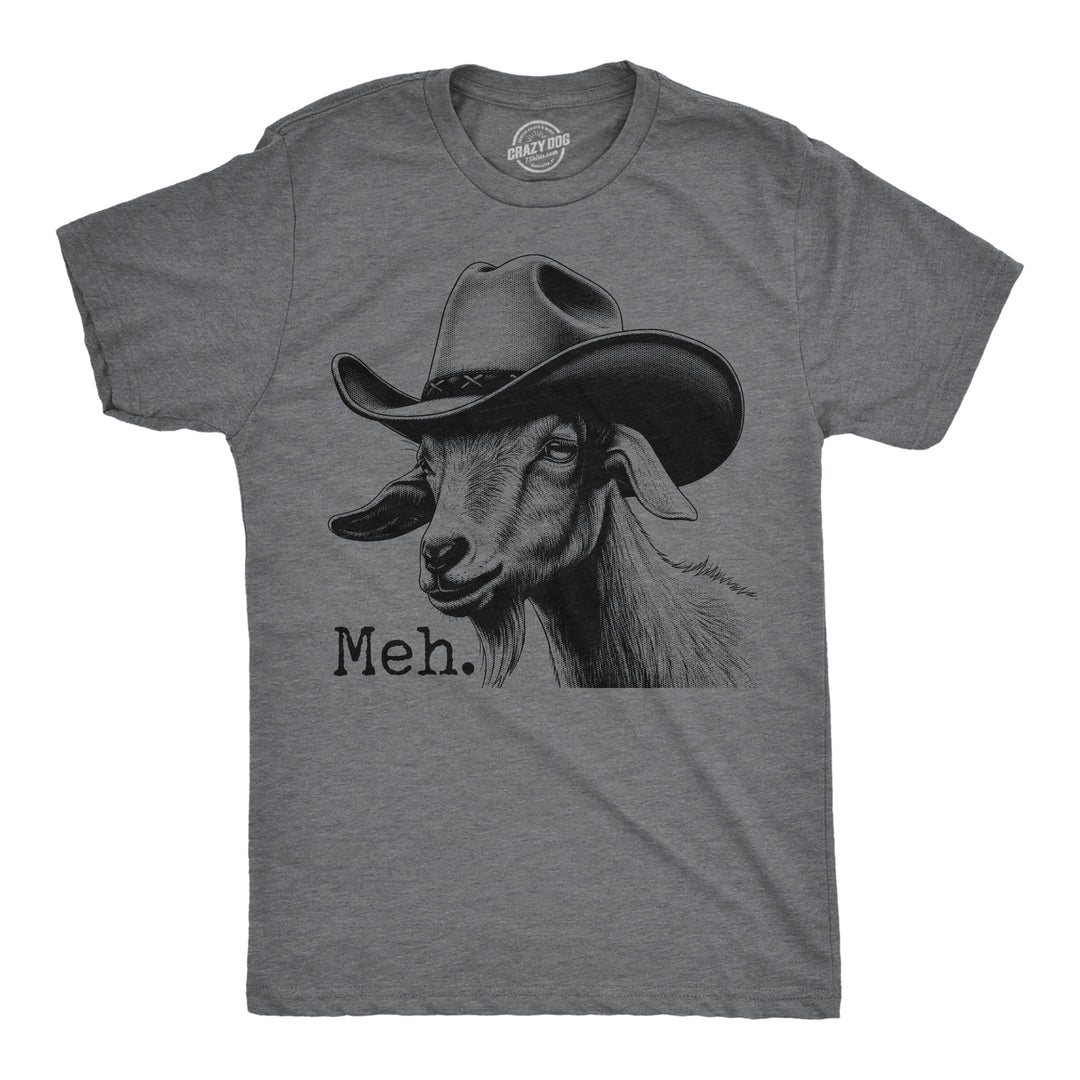 Funny Dark Heather Grey - Meh Goat Meh Goat Mens T Shirt Nerdy animal Tee