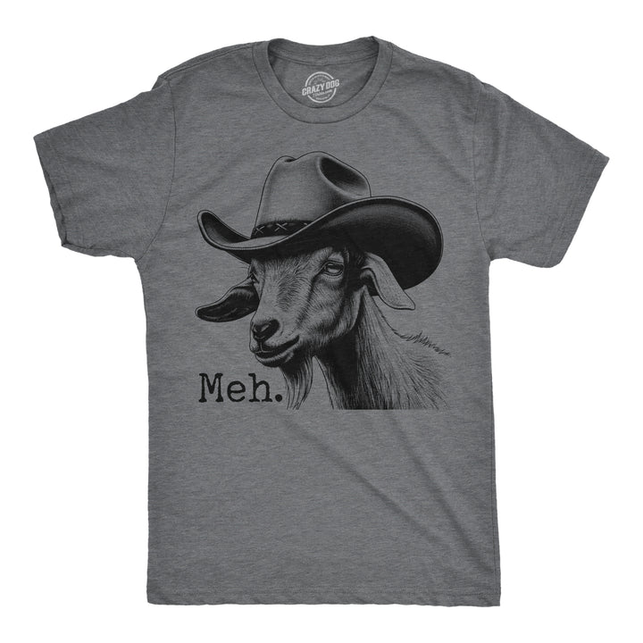 Funny Dark Heather Grey - Meh Goat Meh Goat Mens T Shirt Nerdy animal Tee
