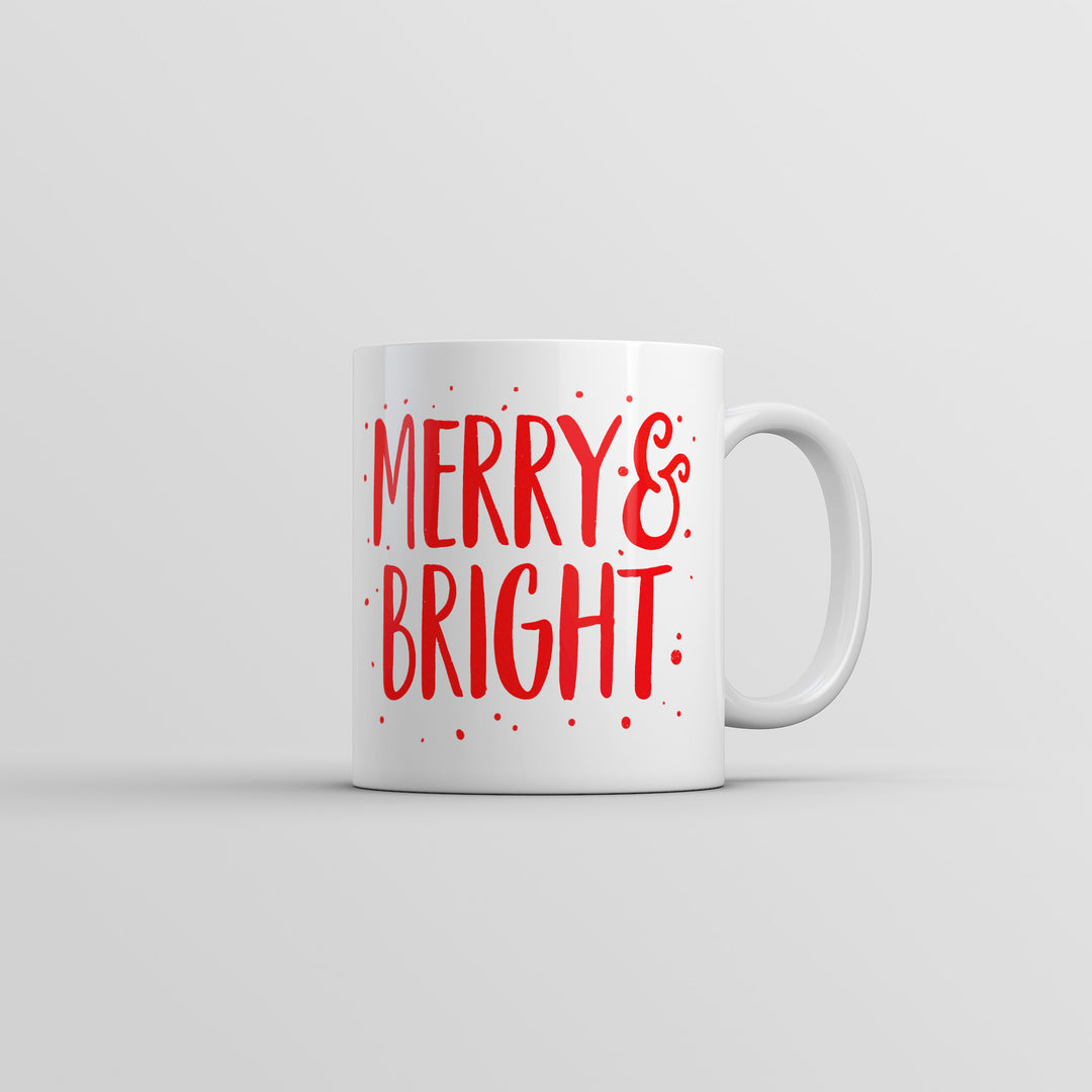 Funny White Merry And Bright Coffee Mug Nerdy Christmas Tee
