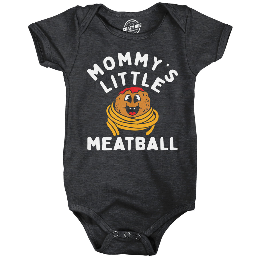 Funny Heather Black - Little Meatball Mommys Little Meatball Onesie Nerdy sarcastic Tee