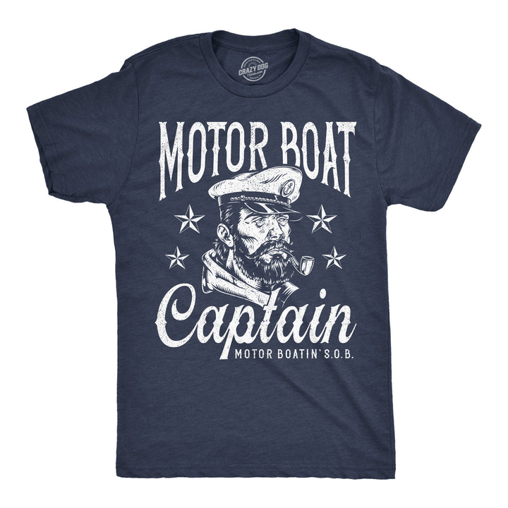 Funny Heather Navy - Motor Boat Motor Boat Captain Mens T Shirt Nerdy sarcastic Tee