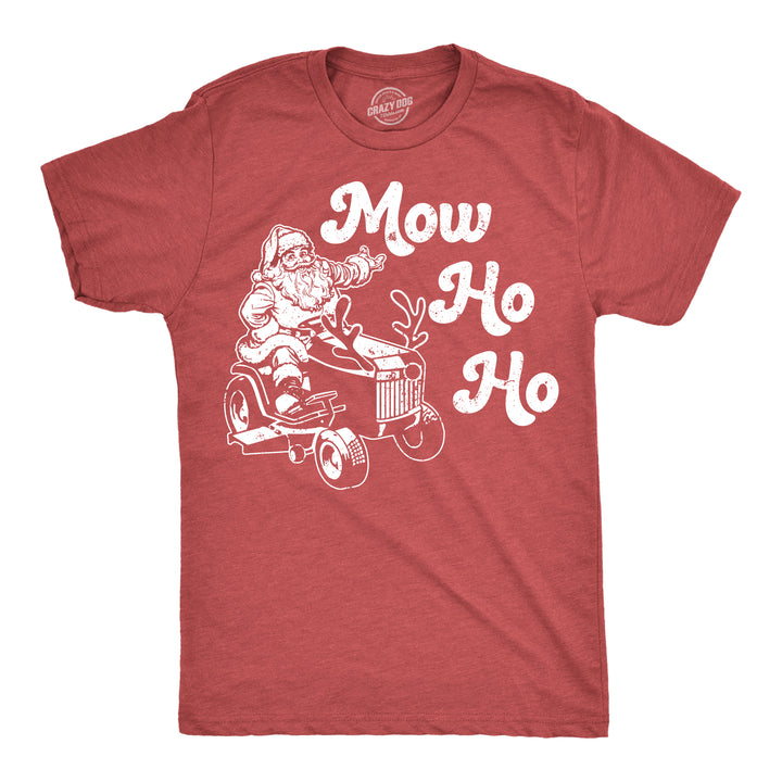 Funny Heather Red - Mow Ho Ho Mow Ho Ho Mens T Shirt Nerdy Christmas sarcastic Tee