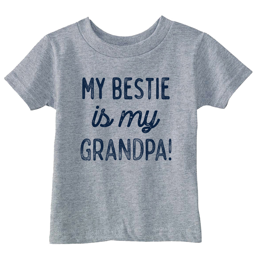 Funny Light Heather Grey - Bestie Grandpa My Bestie Is My Grandpa Toddler T Shirt Nerdy grandfather Tee