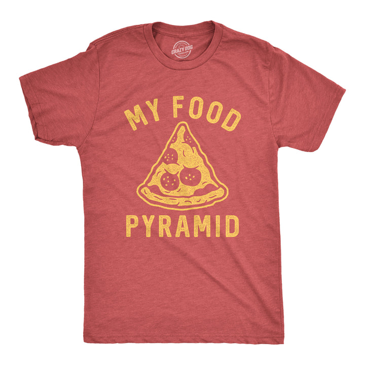 Funny Heather Red - Food Pyramid My Food Pyramid Mens T Shirt Nerdy food Tee