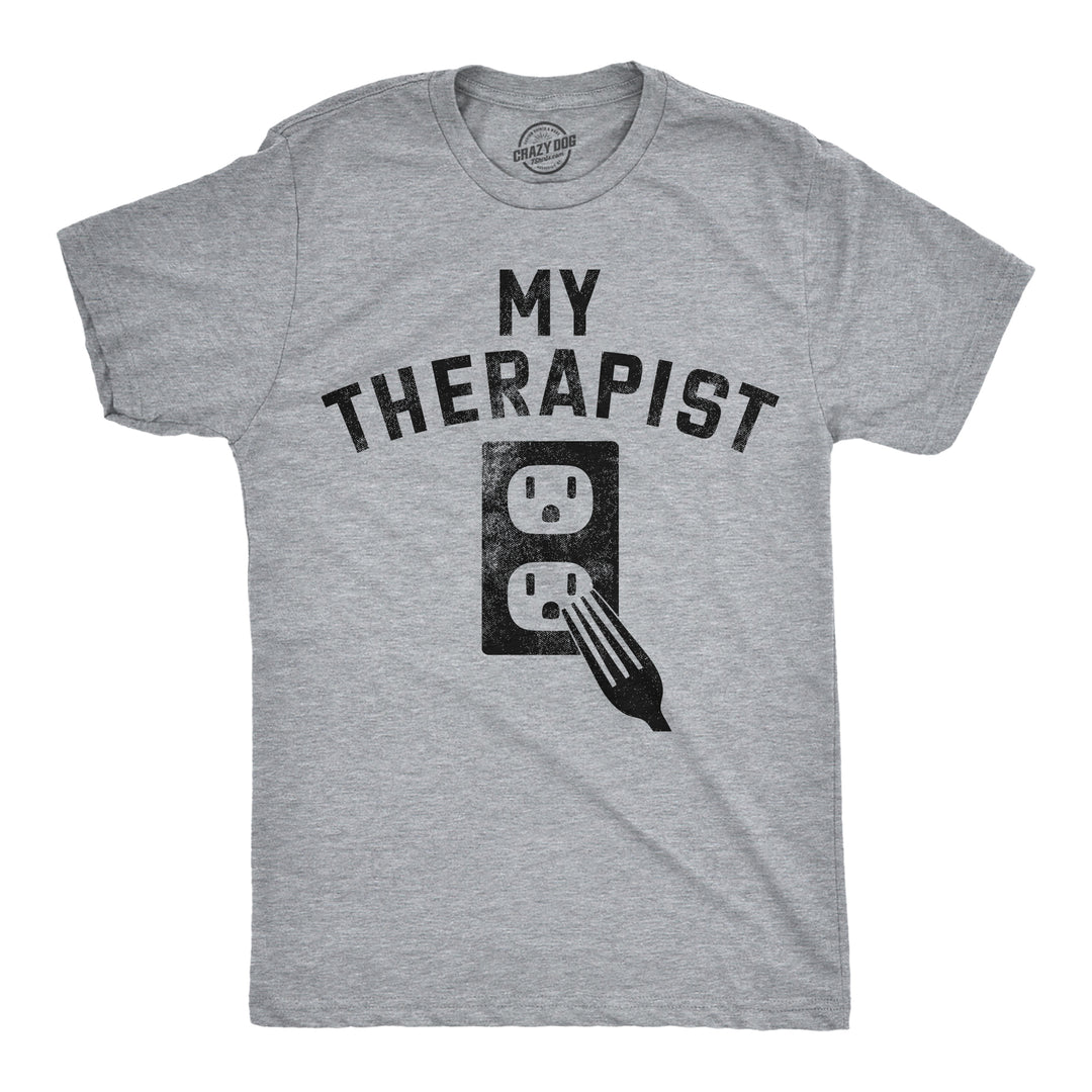 Funny Light Heather Grey - Therapist Socket My Therapist Socket Mens T Shirt Nerdy mental Tee