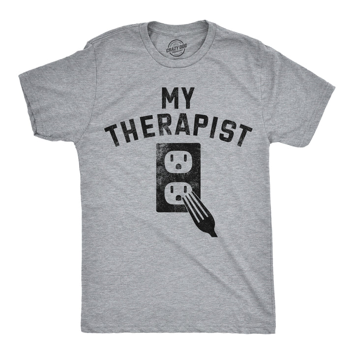 Funny Light Heather Grey - Therapist Socket My Therapist Socket Mens T Shirt Nerdy mental Tee
