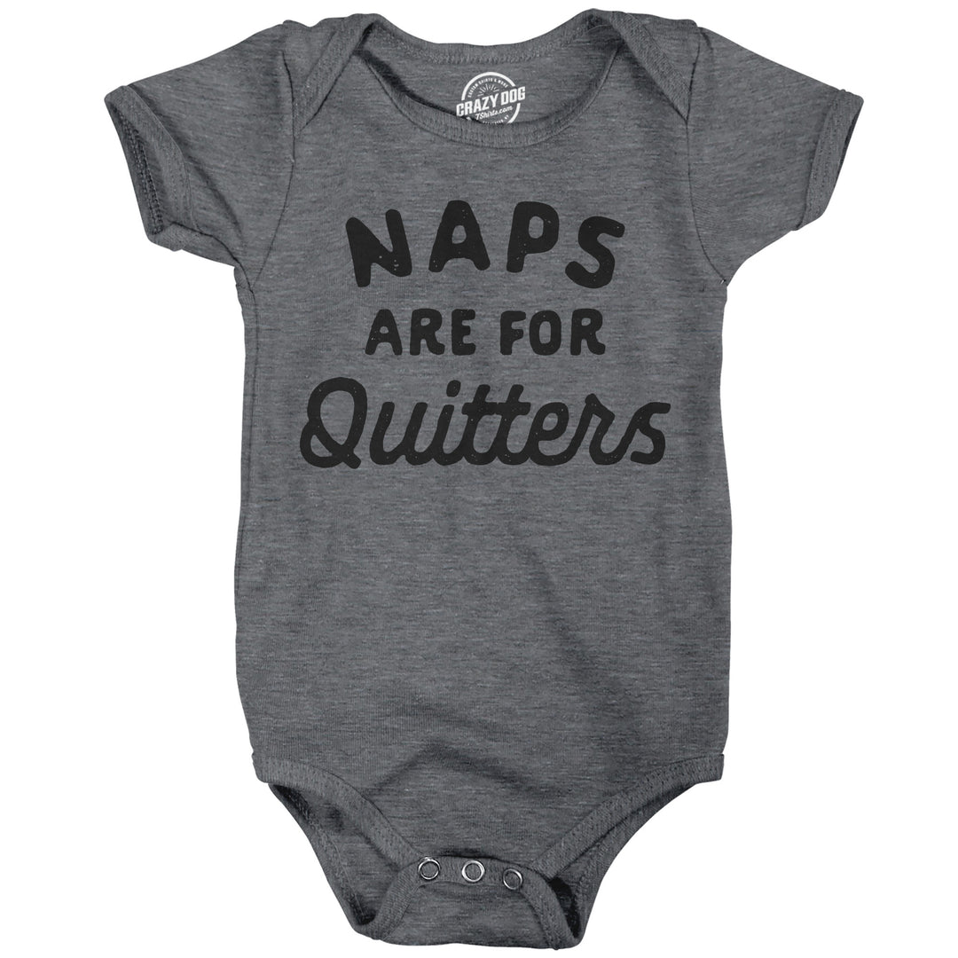 Funny Dark Heather Grey - Naps For Quitters Naps Are For Quitters Onesie Nerdy sarcastic Tee